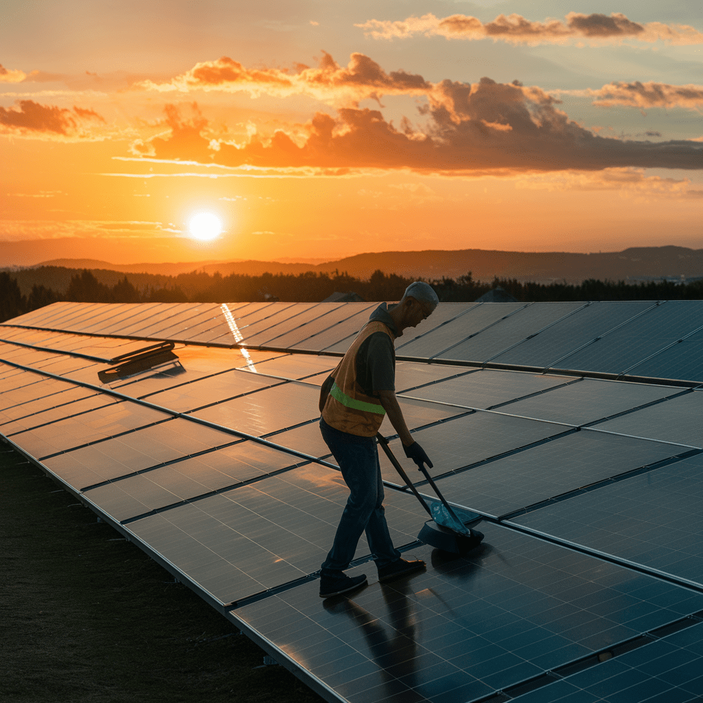 Nettoyage panneau solaire toiture